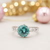 Blue Moissanite Ring 4.85 Ct Round Cut 925 Sterling Silver for Wedding