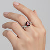 Certified Red Garnet Oval Ring Crafted in 925 Sterling Silver Gift for Her