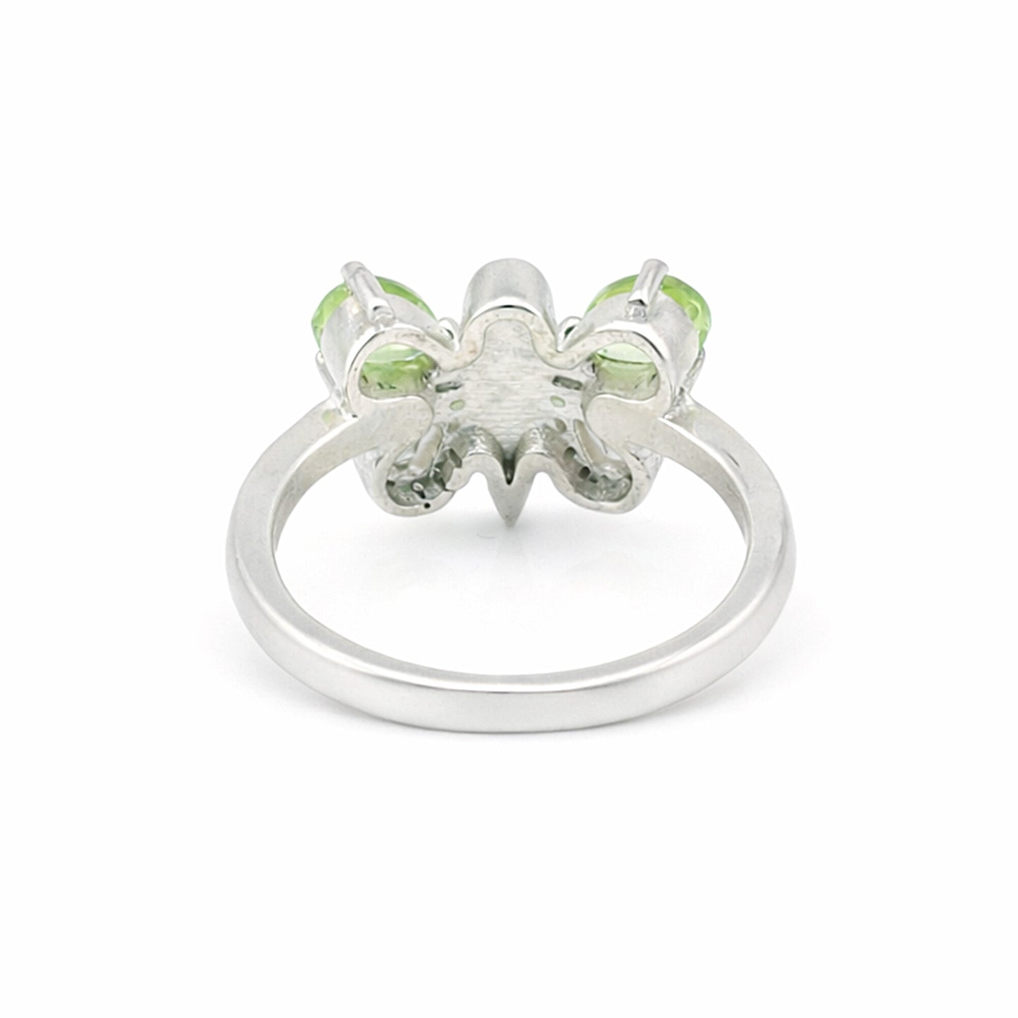 Green Amethyst Pear Cut Ring 5.65 Ct in 925 Sterling Silver for Women Boho Style