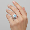 Round Blue Aquamarine Ring Crafted in 925 Sterling Silver for Her Everyday Wear