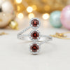Red Garnet 3.50 Ct Round Cut Ring in 925 Sterling Silver for Wedding Chic Design