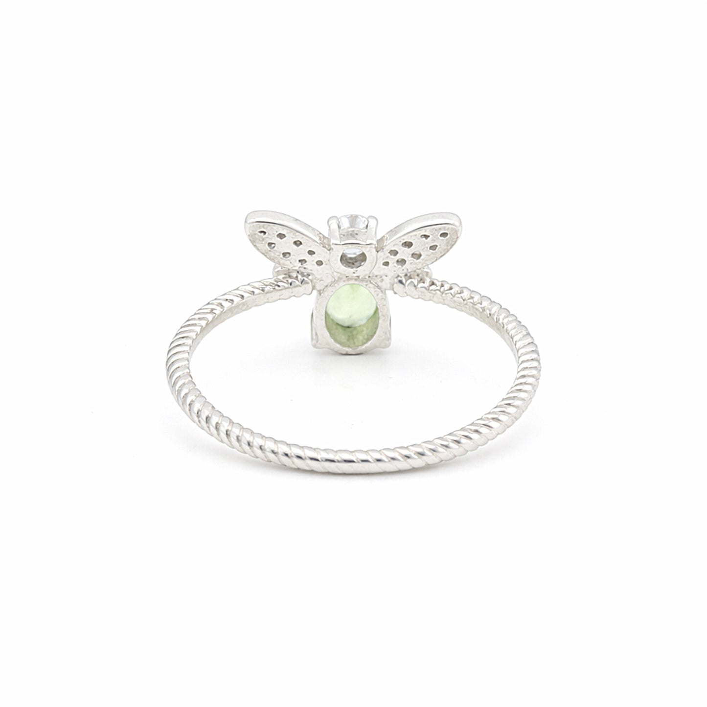 925 Sterling Silver Oval Cut Green Amethyst Ring 3.80 Ct Gift for Her Boho Style