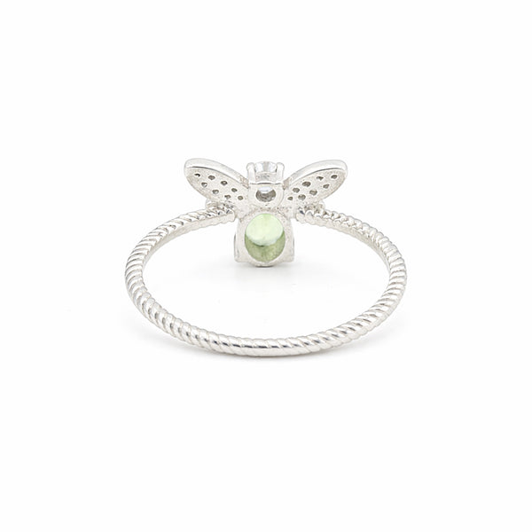 925 Sterling Silver Oval Cut Green Amethyst Ring 3.80 Ct Gift for Her Boho Style