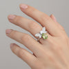 925 Sterling Silver Oval Cut Green Amethyst Ring 3.80 Ct Gift for Her Boho Style