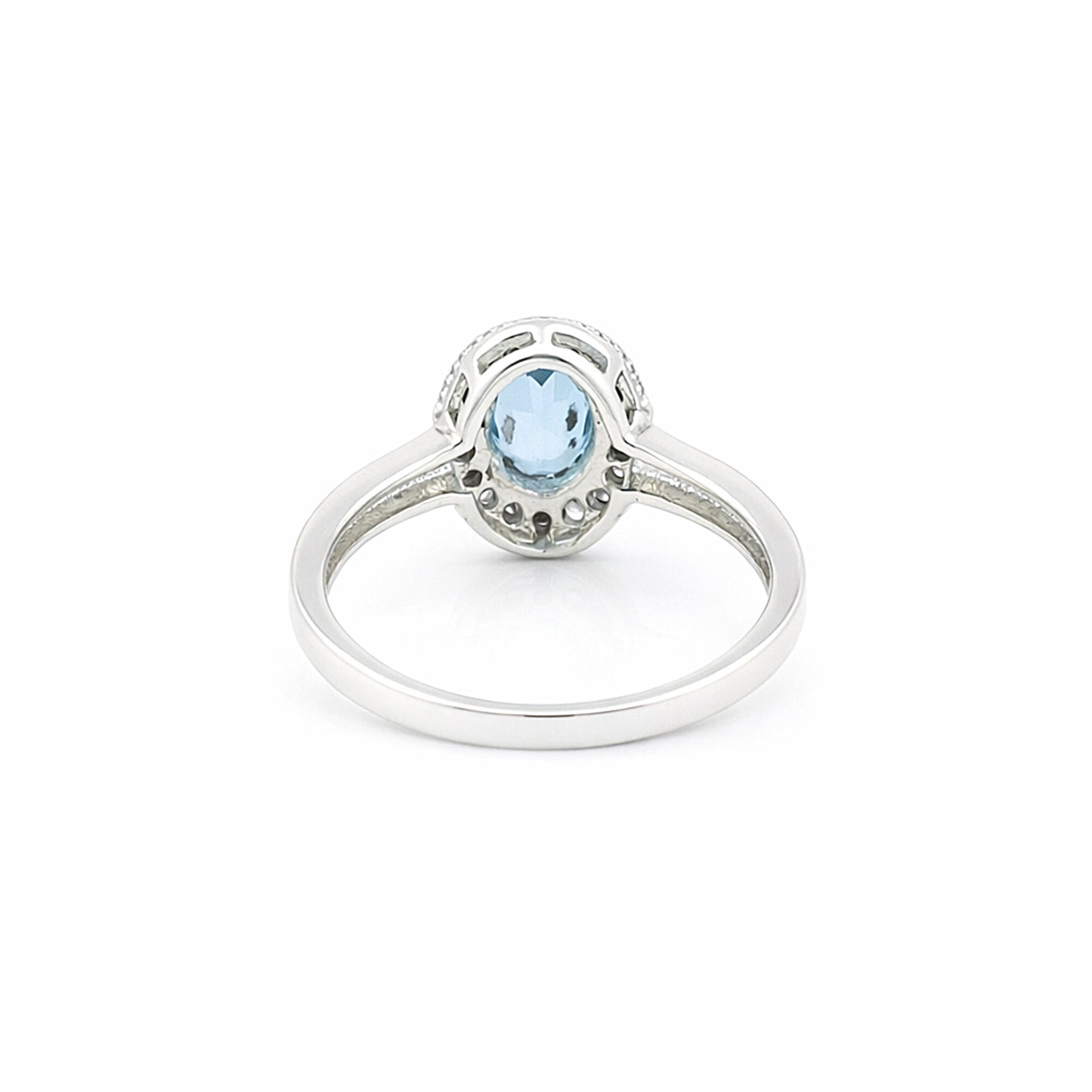 3.65 Ct Blue Aquamarine Oval Ring in 925 Sterling Silver for Wedding Boho Style
