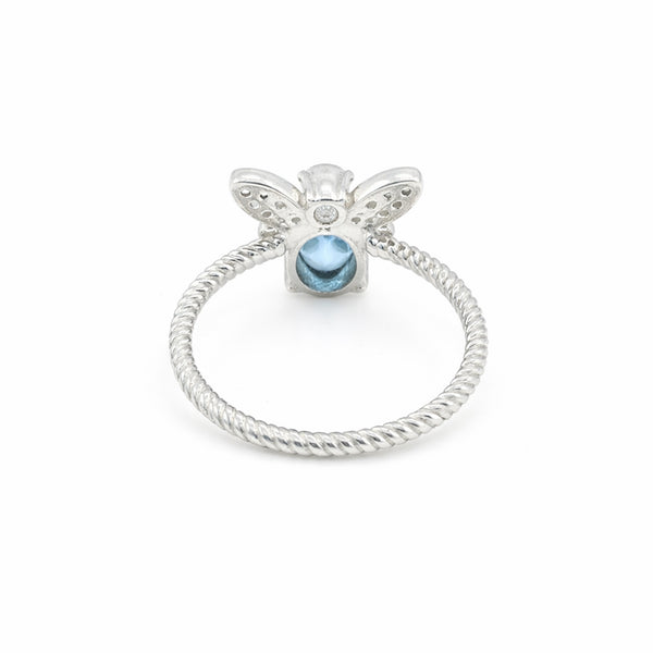 Certified Blue Aquamarine Oval Ring Crafted in 925 Sterling Silver Gift for Her