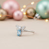Certified Blue Aquamarine Oval Ring Crafted in 925 Sterling Silver Gift for Her