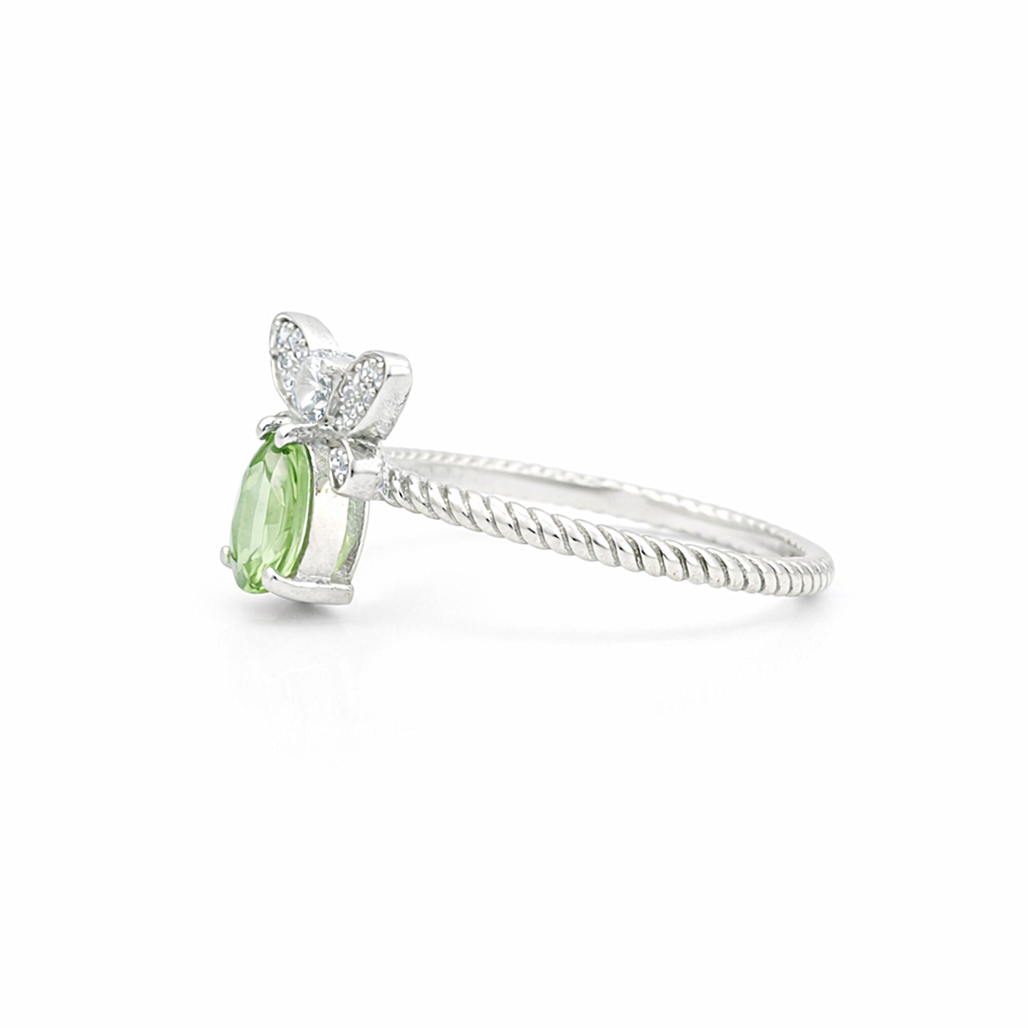 Certified Oval Cut Green Amethyst 4.80 Ct Ring in 925 Sterling Silver for Women