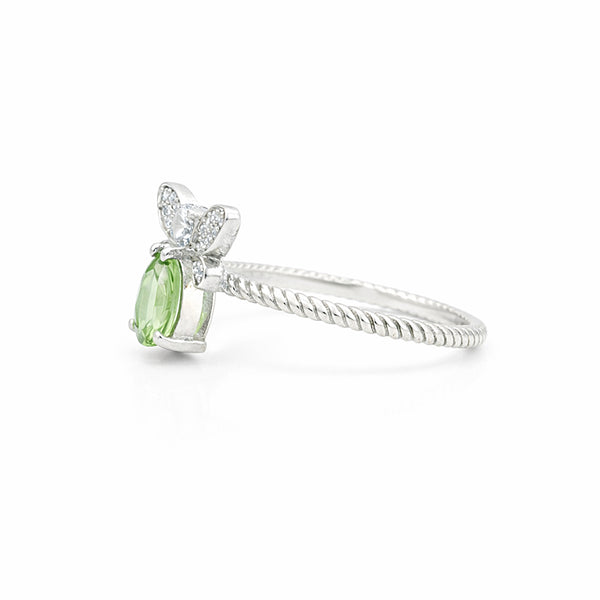 Certified Oval Cut Green Amethyst 4.80 Ct Ring in 925 Sterling Silver for Women