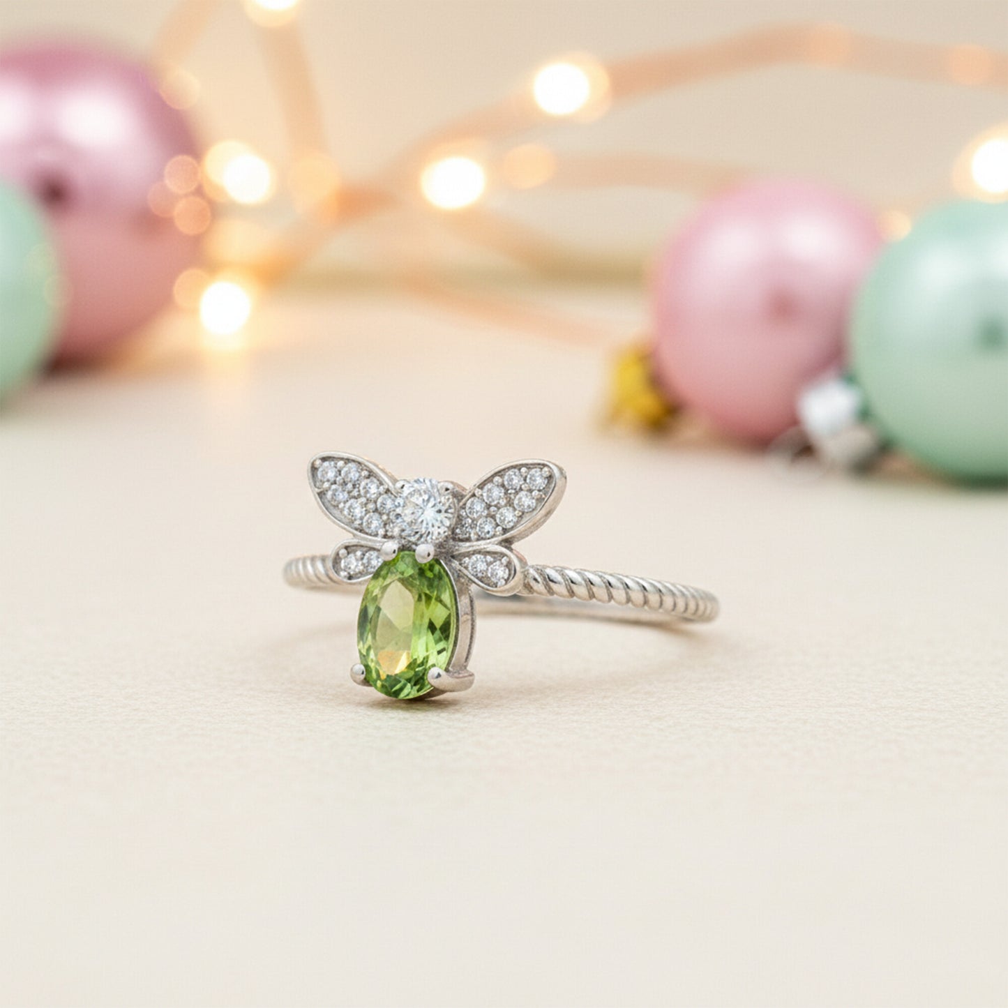 Certified Oval Cut Green Amethyst 4.80 Ct Ring in 925 Sterling Silver for Women