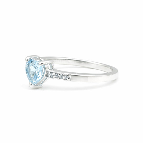Blue Aquamarine 2.50 Ct Ring in 925 Sterling Silver Cocktail for Anniversary