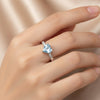 Blue Aquamarine 2.50 Ct Ring in 925 Sterling Silver Cocktail for Anniversary