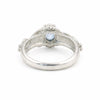 925 Sterling Silver Blue Aquamarine Oval Cut Ring for Women Luxury Style