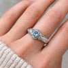 925 Sterling Silver Blue Aquamarine Oval Cut Ring for Women Luxury Style