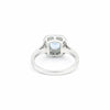 Round Blue Aquamarine Gift for Her Ring in 925 Sterling Silver Designer Look