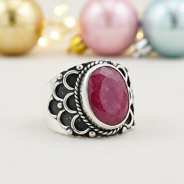 Red Ruby Ring 2.65 Ct Oval Cut 925 Sterling Silver Gift for Her Classic Design