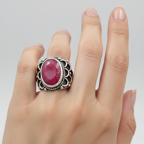 Red Ruby Ring 2.65 Ct Oval Cut 925 Sterling Silver Gift for Her Classic Design