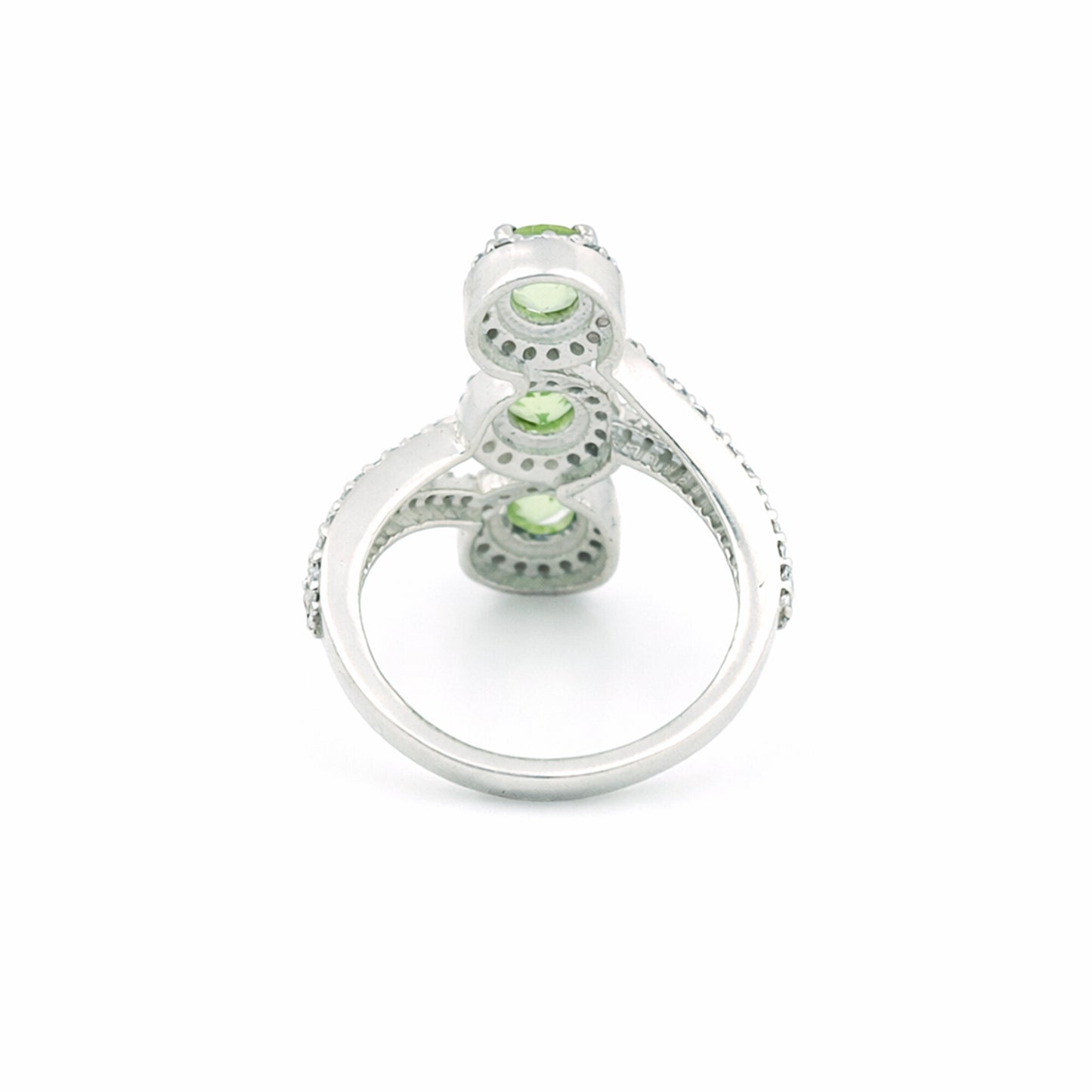 Green Amethyst Round Cut Ring 6.50 Ct in 925 Sterling Silver for Anniversary