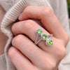 Green Amethyst Round Cut Ring 6.50 Ct in 925 Sterling Silver for Anniversary