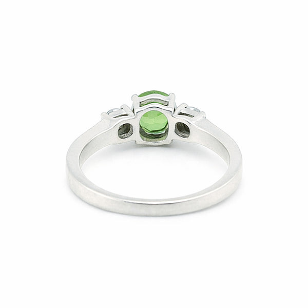 Round Green Amethyst Ring Crafted in 925 Sterling Silver for Her Solitaire Style
