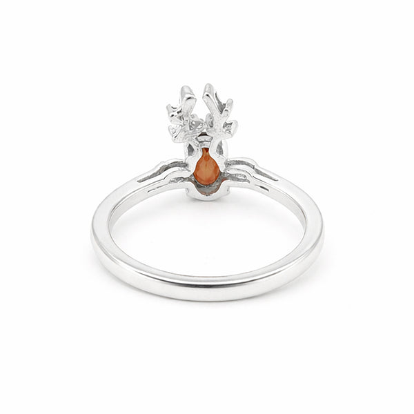 925 Sterling Silver Oval Cut Red Garnet Ring 3.46 Ct for Her Trendy Pick