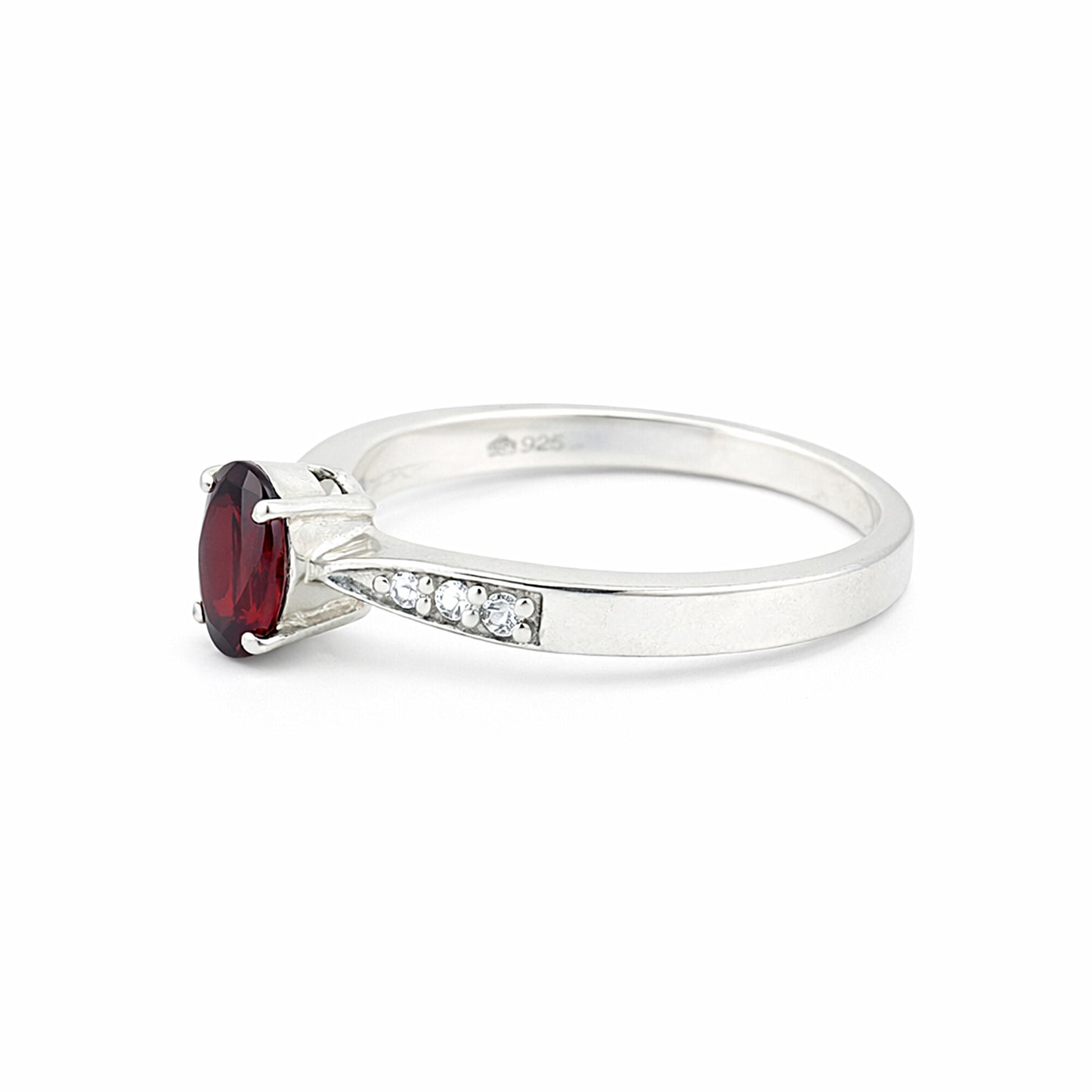 925 Sterling Silver Oval Cut Red Garnet Ring 9.00 Ct for Her Trendy Pick