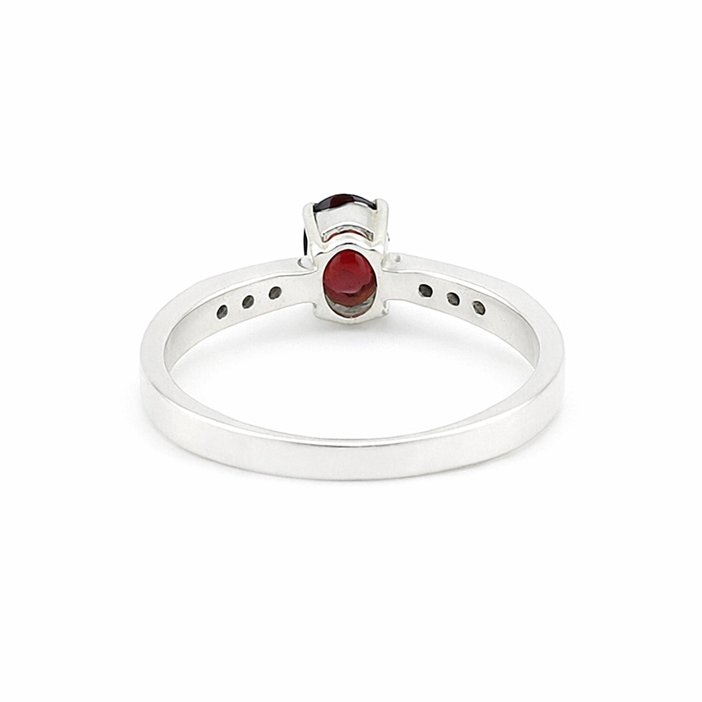 925 Sterling Silver Oval Cut Red Garnet Ring 9.00 Ct for Her Trendy Pick
