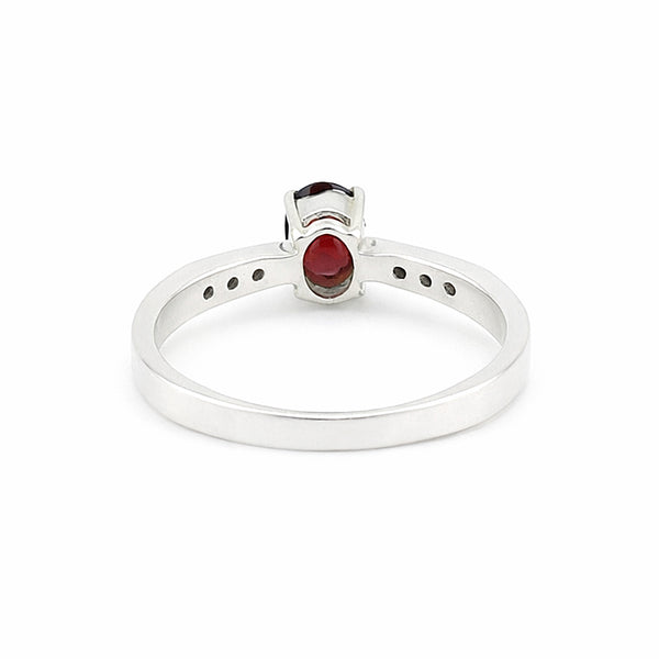 925 Sterling Silver Oval Cut Red Garnet Ring 9.00 Ct for Her Trendy Pick