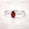 925 Sterling Silver Oval Cut Red Garnet Ring 9.00 Ct for Her Trendy Pick