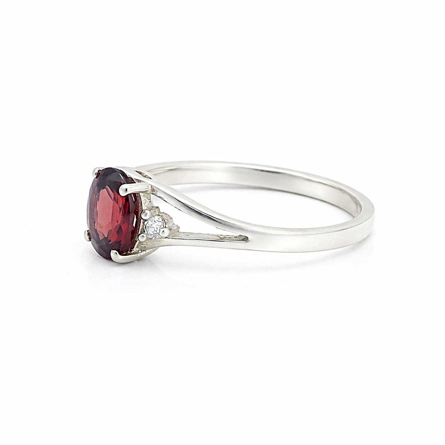 Certified Oval Red Garnet Ring in 925 Sterling Silver for Women Premium Pick