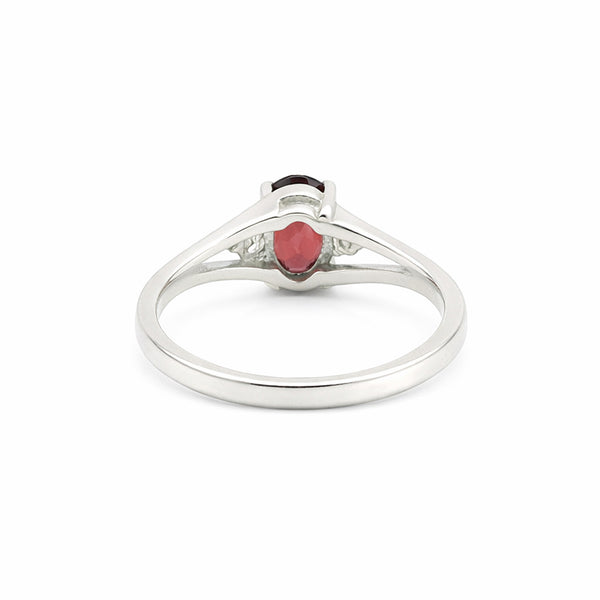 Certified Oval Red Garnet Ring in 925 Sterling Silver for Women Premium Pick