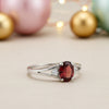 Certified Oval Red Garnet Ring in 925 Sterling Silver for Women Premium Pick