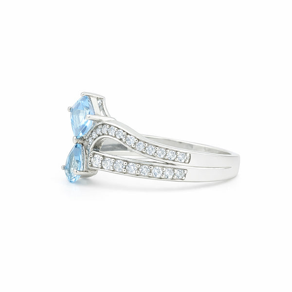 3.30 Ct Blue Topaz Pear Ring in 925 Sterling Silver Gift for Her Timeless Design