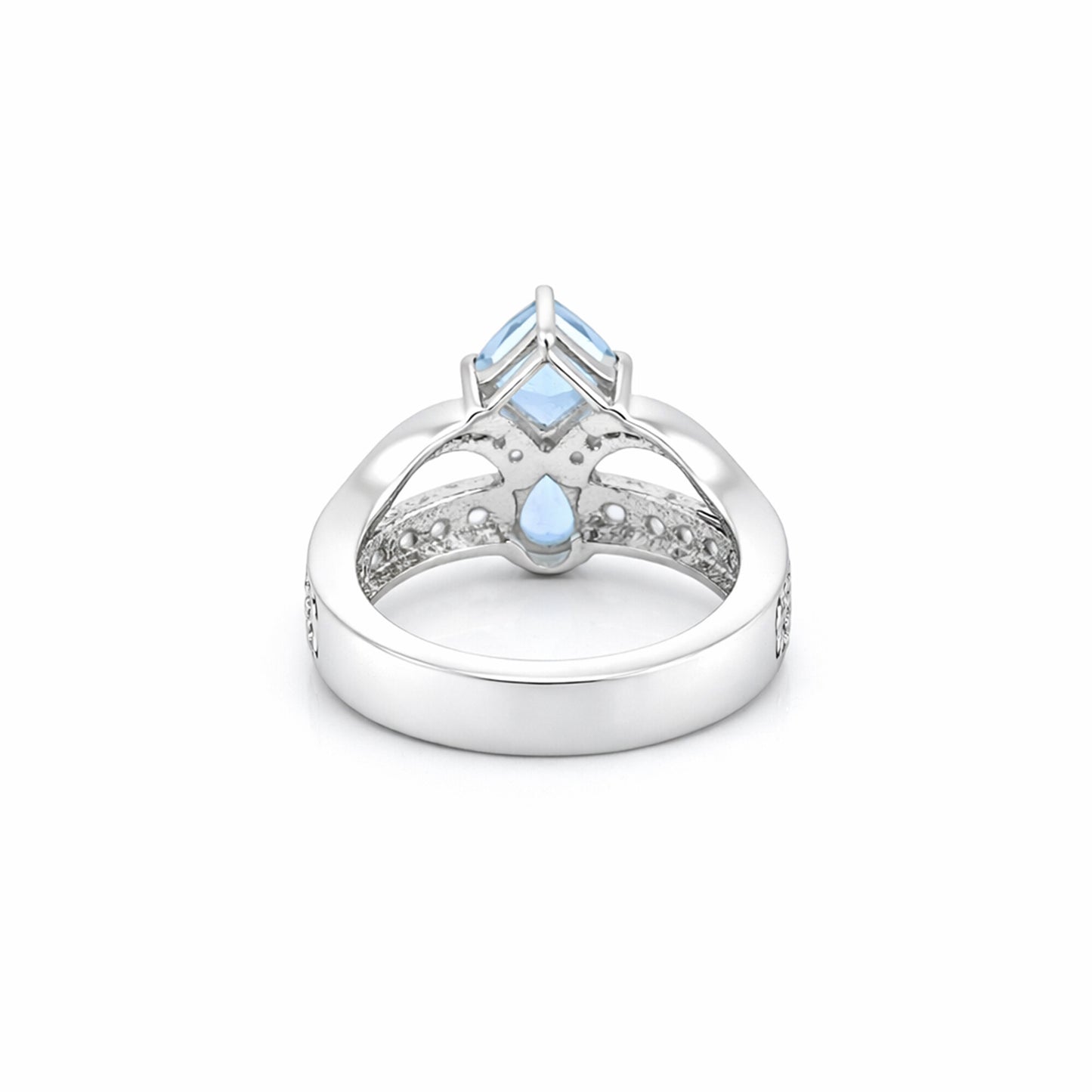 3.30 Ct Blue Topaz Pear Ring in 925 Sterling Silver Gift for Her Timeless Design