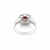 Anniversary Red Garnet Ring Round Cut in 925 Sterling Silver for Women