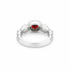 Certified Round Red Garnet Ring in 925 Sterling Silver for Women Luxury Style