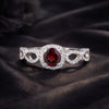 Certified Round Red Garnet Ring in 925 Sterling Silver for Women Luxury Style