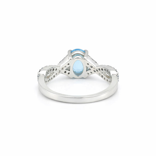Blue Aquamarine 2.80 Ct Ring in 925 Sterling Silver Jewelry for Engagement