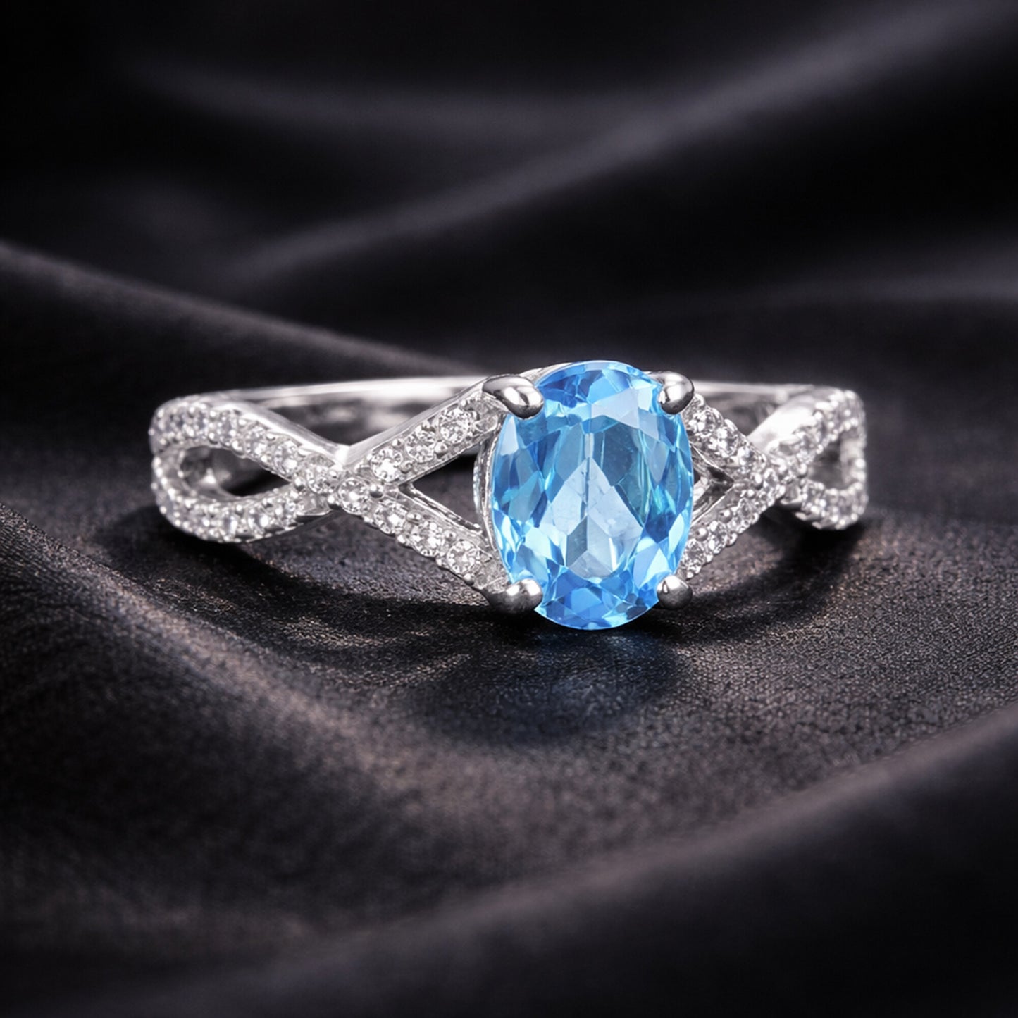 Blue Aquamarine 2.80 Ct Ring in 925 Sterling Silver Jewelry for Engagement