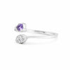 925 Sterling Silver Purple Amethyst Pear Cut Ring for Women Classic Design