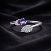 925 Sterling Silver Purple Amethyst Pear Cut Ring for Women Classic Design