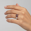 Cushion Red Garnet Statement Ring in 925 Sterling Silver for Women Elegant Look