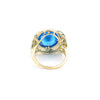 Handmade Oval Cut Blue Topaz Ring in 925 Sterling Silver for Wedding Chic Design
