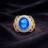 Handmade Oval Cut Blue Topaz Ring in 925 Sterling Silver for Wedding Chic Design