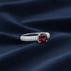 Red Garnet Round Cut Ring 2.45 Ct in 925 Sterling Silver for Engagement