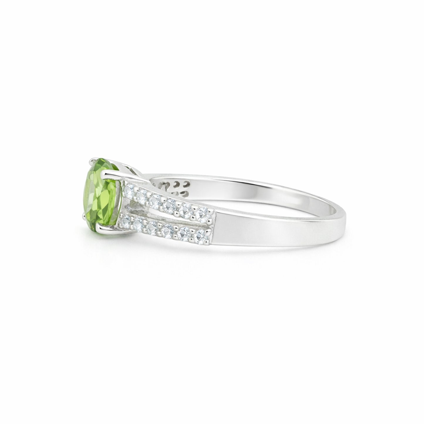 Certified Green Amethyst Round Ring Crafted in 925 Sterling Silver Gift for Her