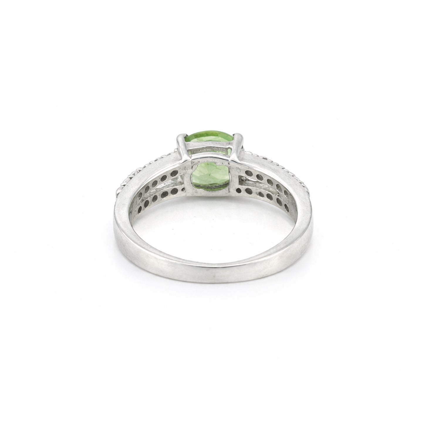 Certified Green Amethyst Round Ring Crafted in 925 Sterling Silver Gift for Her