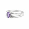 Luxury Purple Amethyst Oval Ring in 925 Sterling Silver for Women Chic Design