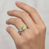925 Sterling Silver Oval Cut Green Amethyst Ring 3.65 Ct for Wedding Boho Style