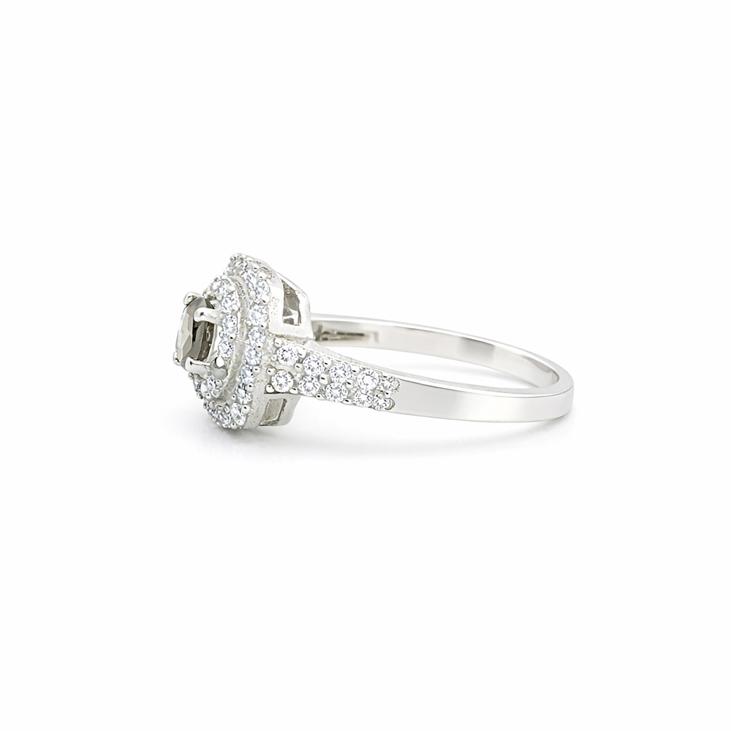 925 Sterling Silver Round Cut Brown Topaz Ring 4.50 Ct for Wedding Bridal Style